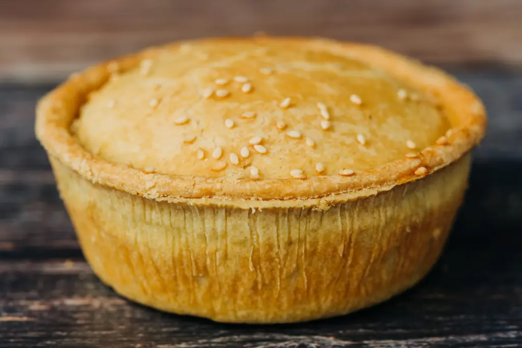 Gourmet Caramelised Red Onion, Potato + Cheese Vegan Pie